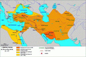 Empire perse - carte empruntée sur "Forum de la Guerre"